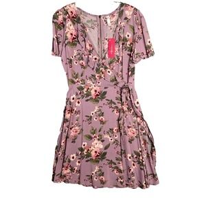 Xhilaration Floral Ruffle Dress‎ Size Medium Juniors Short Sleeve NWT